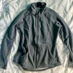 Skechers Gray Fleece Jacket Women’s Size Small Zip-Up Lightweight Casual Layer